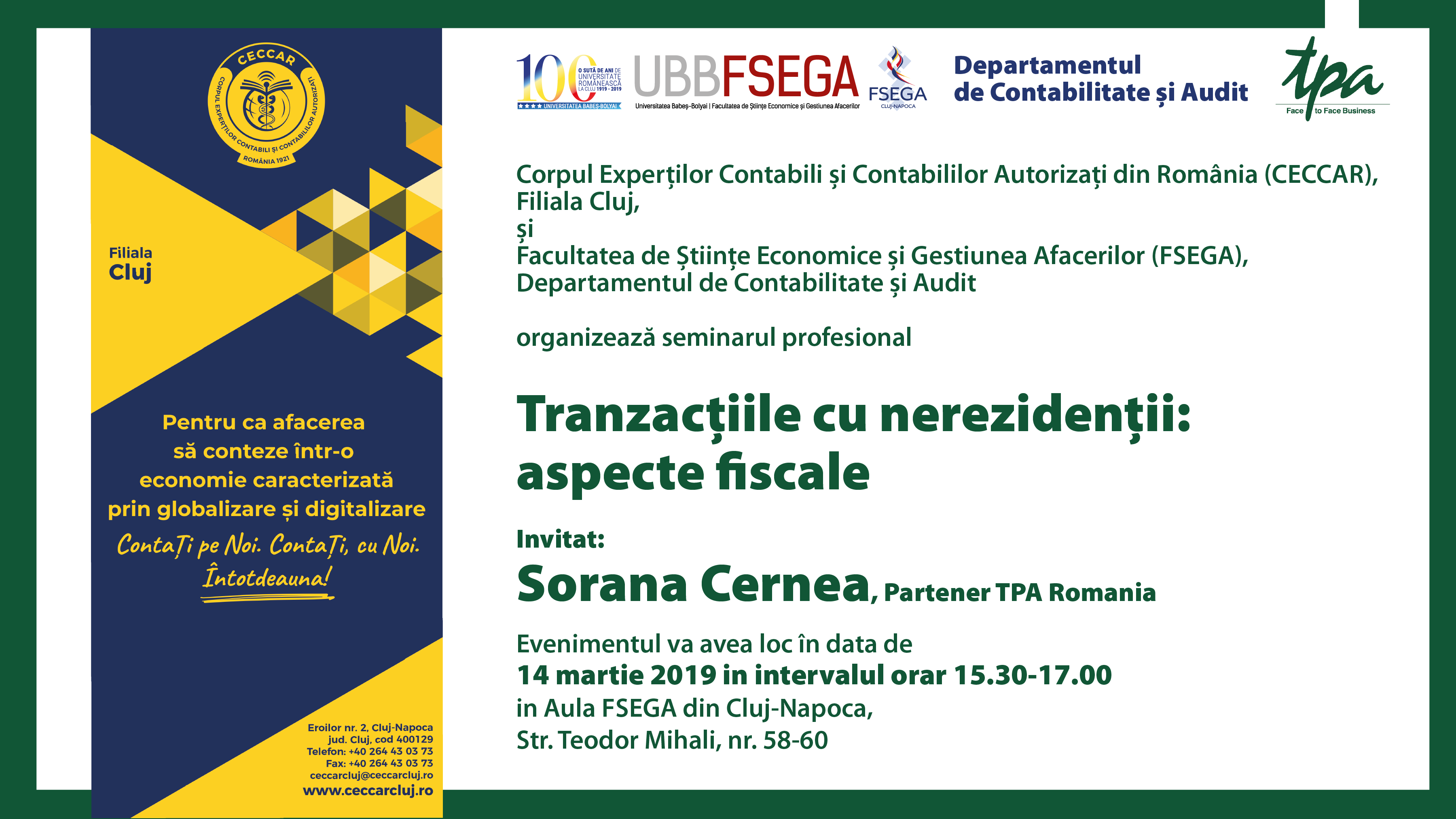 Seminar Pe Tema Tranzacții Cu Nerezidenții Aspecte Fiscale
